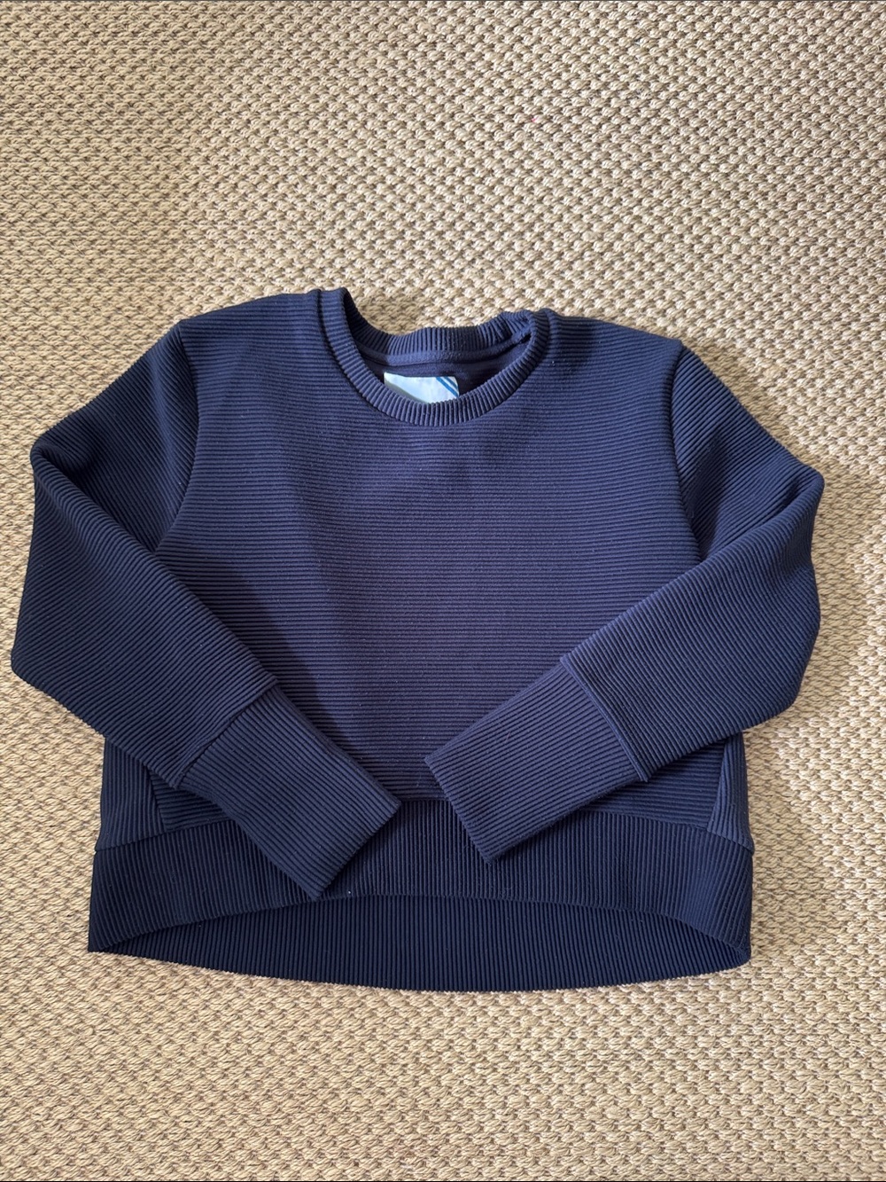 Addison Bay Navy Ribbed Crewneck Sweater